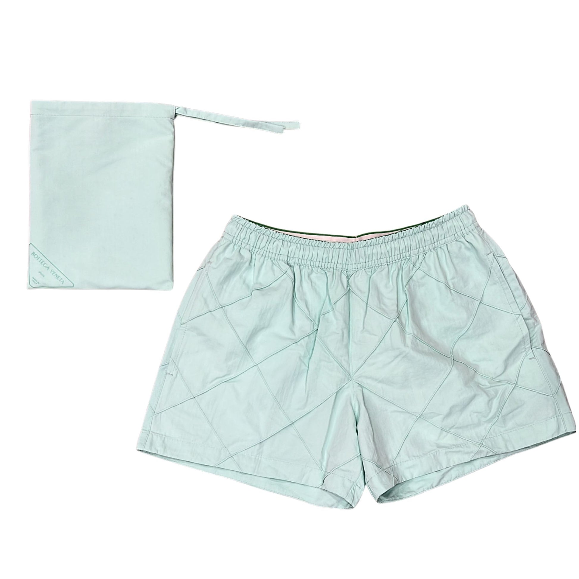 Onesizestore Costume Bottega Veneta Intreccio Pattern Swim Shorts 729758 V2Q10 4159