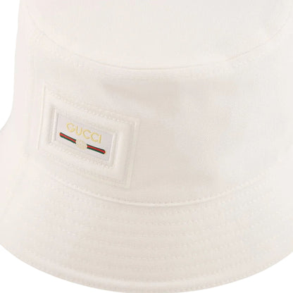 Onesizestore Gucci Cappello Cotton Canvas Bucket Hat con patch Interlocking G & Web 817447 4HBDP