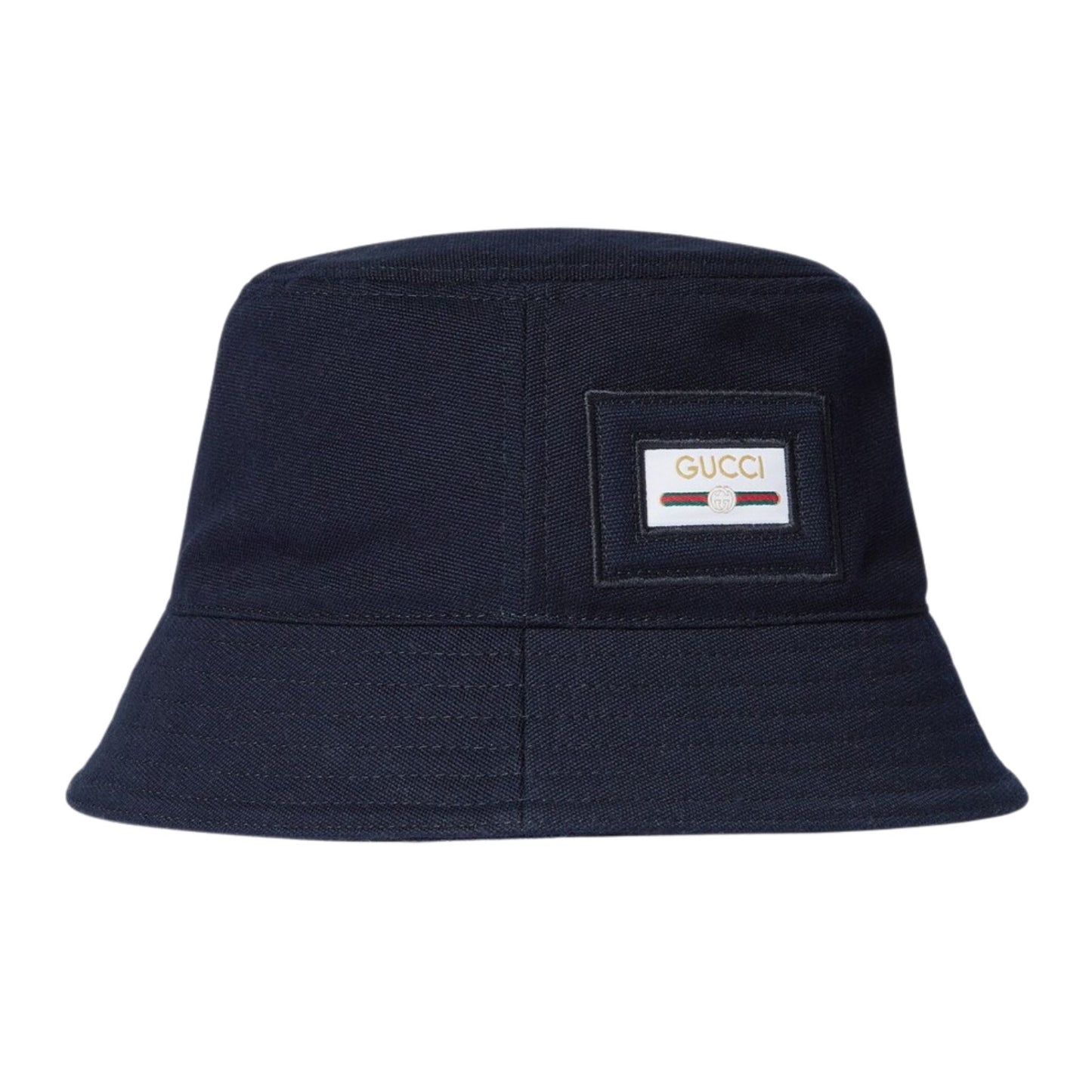 Gucci Cappello Cotton Canvas Bucket Hat con patch Interlocking G & Web