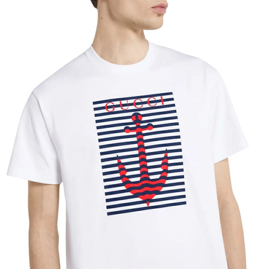 Onesizestore Gucci Lido - Printed Cotton Crewneck T-Shirt 796395 XJHD1 9034