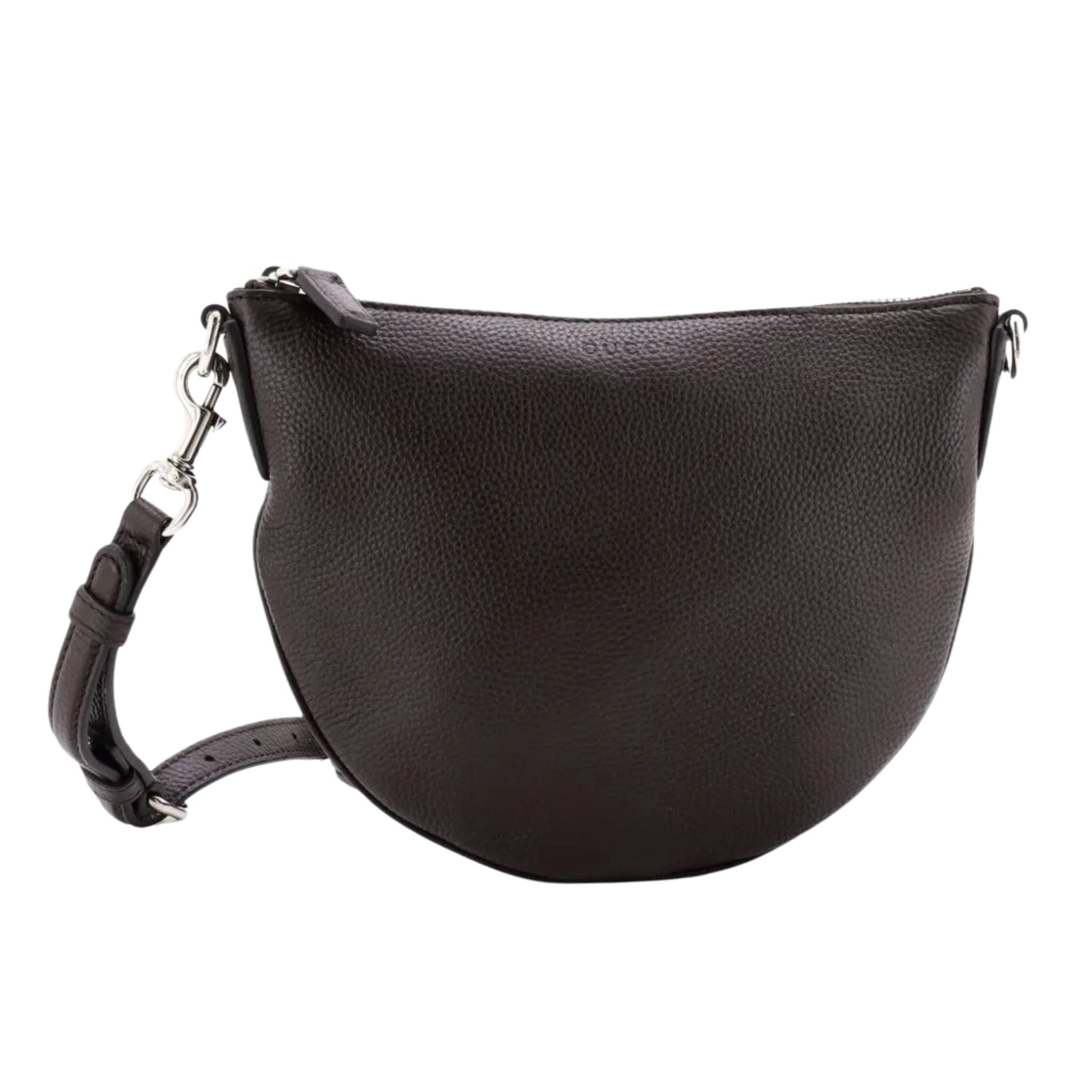 Onesizestore Gucci Mini Half Moon Bag in Grainy Leather with Gucci Script 824529 AAEMK 2149
