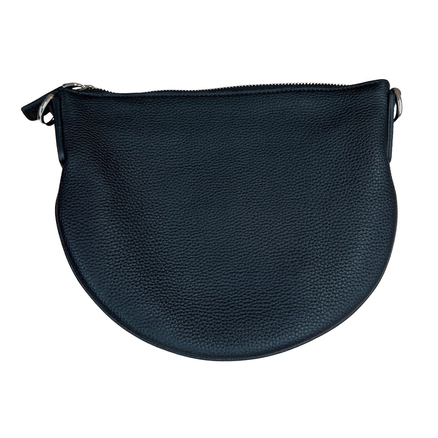 Onesizestore Gucci Mini Half Moon Bag in Grainy Leather with Gucci Script 
