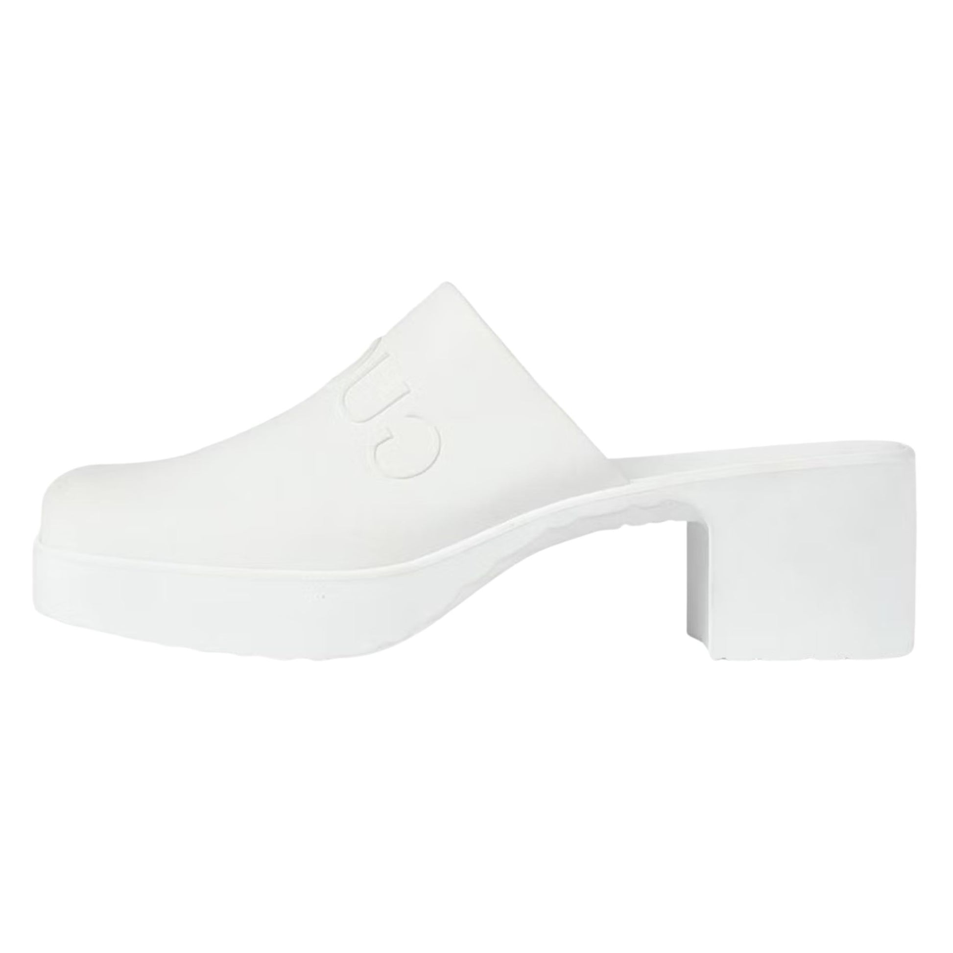Onesizestore Gucci Sandalo Rubber Embossed Logo Mule 725899 170