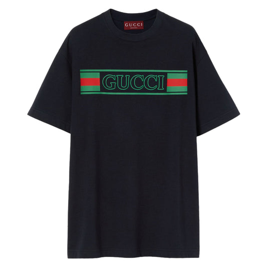 Onesizestore Gucci T-shirt In Jersey Di Cotone Stampa Banner Gucci Web 796395 XJG3P 4735